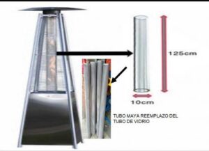 Tubo micro perforado repuesto para calefactor piramide